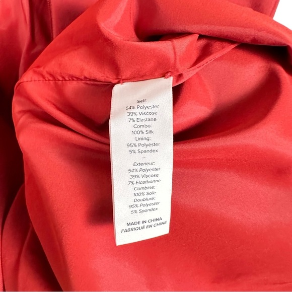 CINQ Á SEPT Mallory Draped Satin Panel Cocktail Sheath Dress in Redwood - Picture 11 of 14